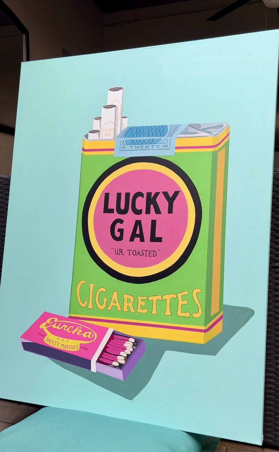 Lucky Gal, You're Toasted Original Painting