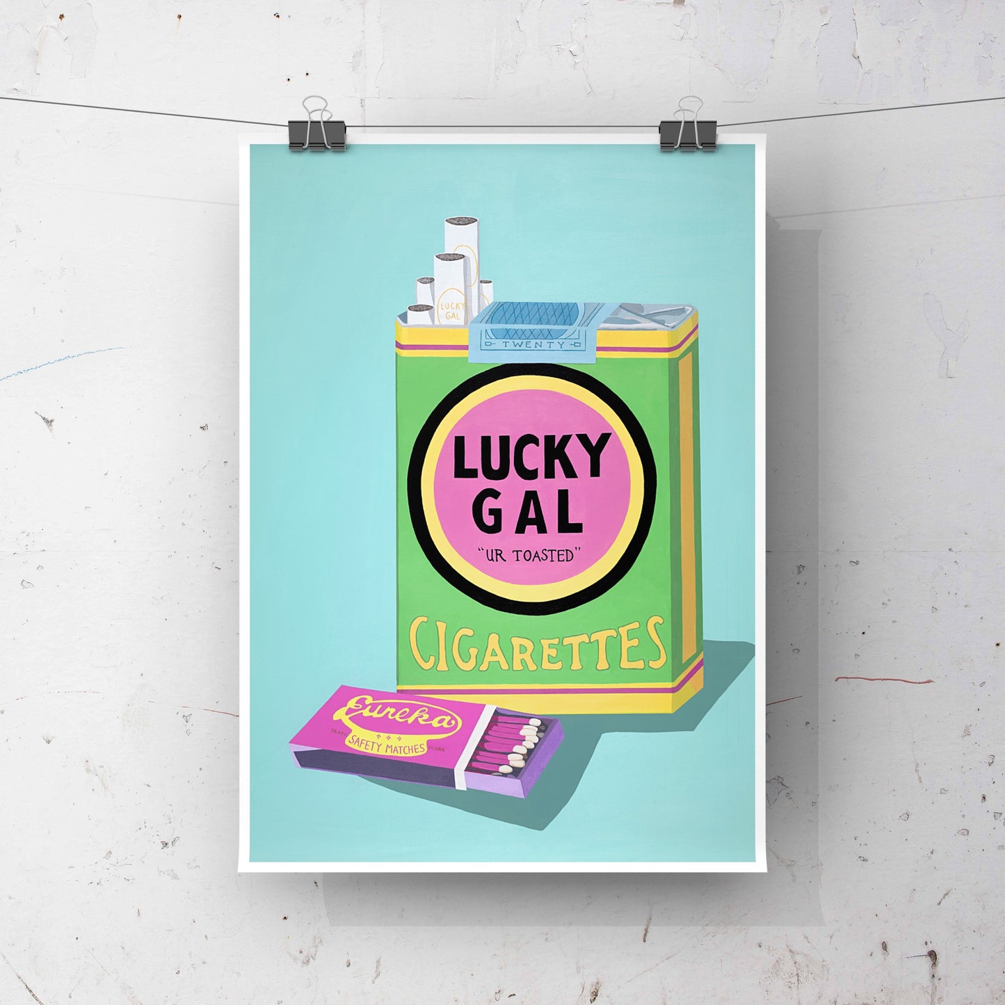 Art Print- Lucky Gal Cigarettes