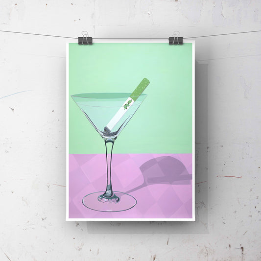Art Print- Dirty Martini Olive Cigarette